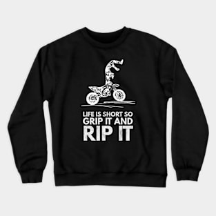 Dirt Bike Racer Typography Creative Art Crewneck Sweatshirt